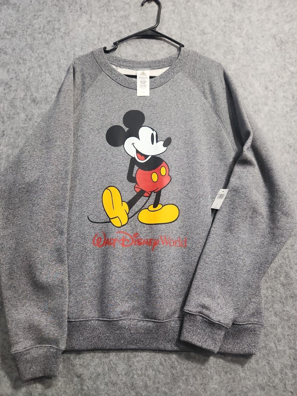Disney Parks Walt Disney World Mickey Mouse Gray Crewneck Sweatshirt Adult XL NW